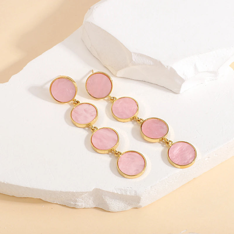 Geometric Resin Long Drop Earrings Statement Jewelry
