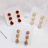 Geometric Resin Long Drop Earrings Statement Jewelry