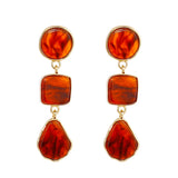 Geometric Resin Long Drop Earrings Statement Jewelry