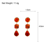 Geometric Resin Long Drop Earrings Statement Jewelry