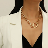 Heart Choker Pendant Necklace Vintage Jewelry Women