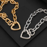 Heart Choker Pendant Necklace Vintage Jewelry Women
