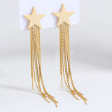 Metal Star Tassel Drop Earrings for Women Party Jewelry