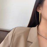 Metal Star Tassel Drop Earrings for Women Party Jewelry