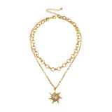 Crystal Sun Pendant Choker Necklace for Women