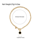 Silver Acrylic Round Pendant Necklaces Thick Chain Punk Collar Necklace