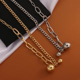 Gothic Dumbbells Ball Choker Necklace for Women Wedding
