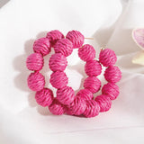 Colorful Rattan Knit Ball Hoop Earrings for Women