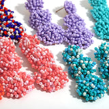 Multicolor Layered Seed Beaded Earrings