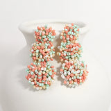 Multicolor Layered Seed Beaded Earrings