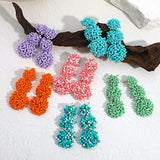 Multicolor Layered Seed Beaded Earrings