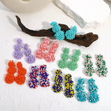 Multicolor Layered Seed Beaded Earrings