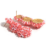 Multicolor Layered Seed Beaded Earrings