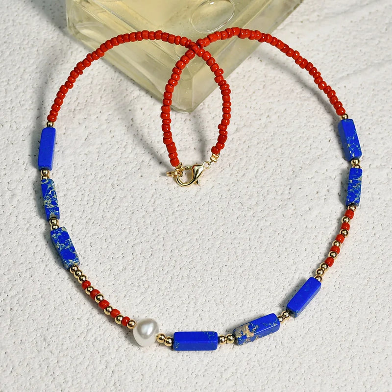 Bohemia Beaded Choker Pearl Necklace for Women