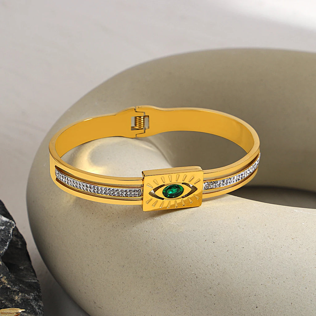 Vintage Evil Eye Bangle Bracelet for Women