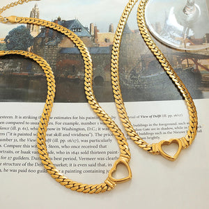 Heart Shape Chain Necklace Stainless Steel Women Gift