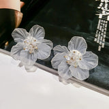 Korea Hyperbole Transparent Flower Earrings for Women
