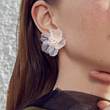 Korea Hyperbole Transparent Flower Earrings for Women