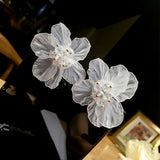 Korea Hyperbole Transparent Flower Earrings for Women