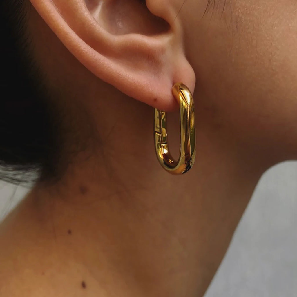 Thick Hoop Earrings Copper Vintage High Jewelry