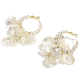 Acrylic Flower Pearl Hoop Earring Statement Jewelry
