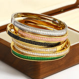 Colorful CZ Stainless Steel Bracelet Bangle for Women
