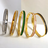 Colorful CZ Stainless Steel Bracelet Bangle for Women