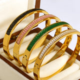 Colorful CZ Stainless Steel Bracelet Bangle for Women