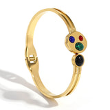 Colorful Resin Beads Stainless Steel 18k Bracelet Bangle Jewelry