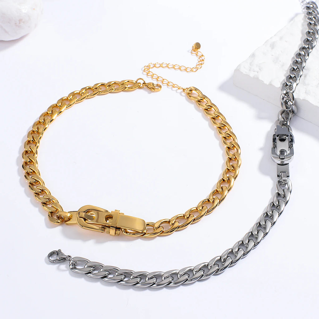 Stainless Steel Minimalist Belt Buckle Necklace