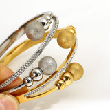 316L Stainless Steel Roman Number Leaves Bracelet for Women
