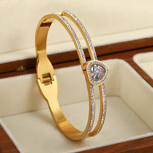 316L Stainless Steel Roman Number Leaves Bracelet for Women