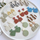 Braided Polymer Clay Earrings for Women Geometric Drop Jewelry