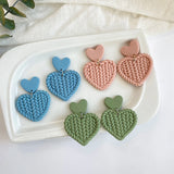 Braided Polymer Clay Earrings for Women Geometric Drop Jewelry