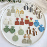 Braided Polymer Clay Earrings for Women Geometric Drop Jewelry