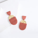 Braided Polymer Clay Earrings for Women Geometric Drop Jewelry