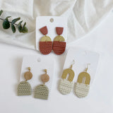 Braided Polymer Clay Earrings for Women Geometric Drop Jewelry