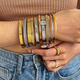 Classic Stainless Steel Bangles for Women 18K Plated Wrist Jewelry