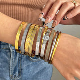 Classic Stainless Steel Bangles for Women 18K Plated Wrist Jewelry