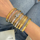 Classic Stainless Steel Bangles for Women 18K Plated Wrist Jewelry