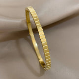 Classic Stainless Steel Bangles for Women 18K Plated Wrist Jewelry