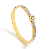Stainless Steel Evil Eyes Crystal Bangle Bracelets for Women