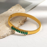Stainless Steel Evil Eyes Crystal Bangle Bracelets for Women