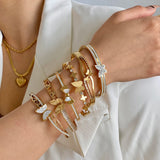 Charm Butterfly Stainless Steel Bangle Bracelets Golden Jewelry