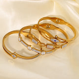 Waterproof Stainless Steel Evil Eye Geometric Bangles for Women