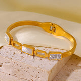 Waterproof Stainless Steel Evil Eye Geometric Bangles for Women
