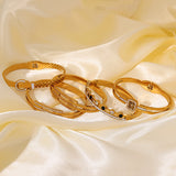 Waterproof Stainless Steel Evil Eye Geometric Bangles for Women