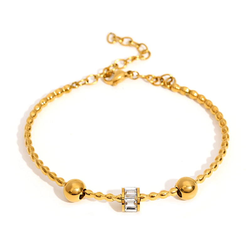 Waterproof Stainless Steel Evil Eye Geometric Bangles for Women