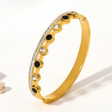 Waterproof Stainless Steel Evil Eye Geometric Bangles for Women