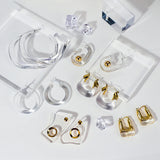 Clear Acrylic Geometric Drop Earrings for Women